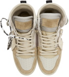 Off-White Beige High Top Vulcanized Leather Sneakers