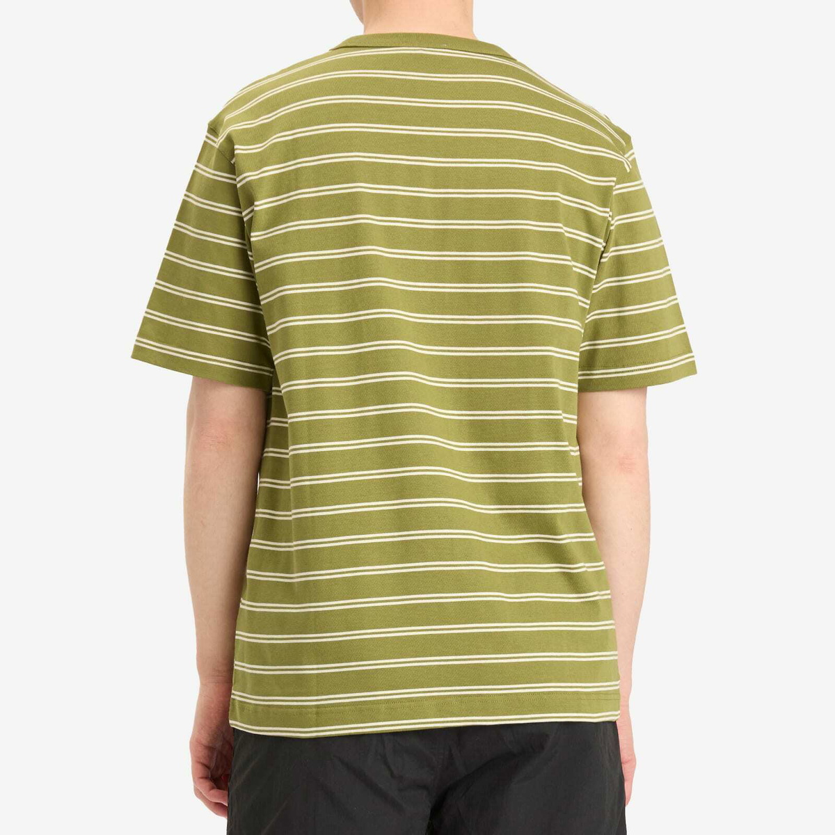 Norse Projects Men's Holger Sailor Stripe Pocket T-Shirt in Moss Green