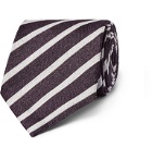 Ermenegildo Zegna - 8cm Striped Linen and Silk-Blend Tie - Purple