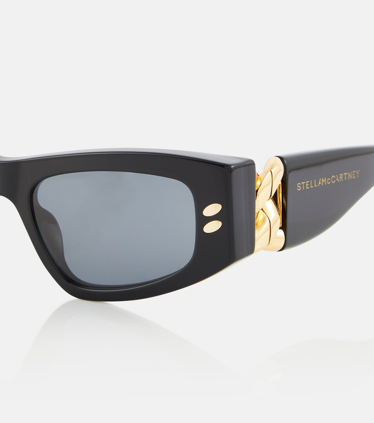 Stella McCartney Falabella Yellow Rectangular Sunglasses with Gold Rope Detail Stella McCartney Black SC0043S Falabella Chain Square  main image 3