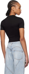 AREA Black Crystal Bustier Cup T-shirt