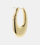 Melissa Kaye Lulu Medium 18kt gold hoop earrings with diamonds