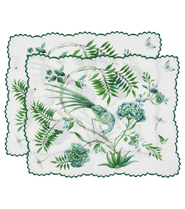 Photo: Aquazzura Casa Secret Garden set of 2 linen placemats