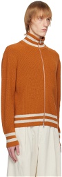 Dries Van Noten Orange Zip-Up Sweater