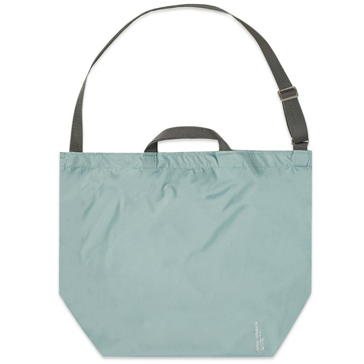 Photo: Norse Projects Men's Pertex Quantum Packable Tote in Mineral Blue