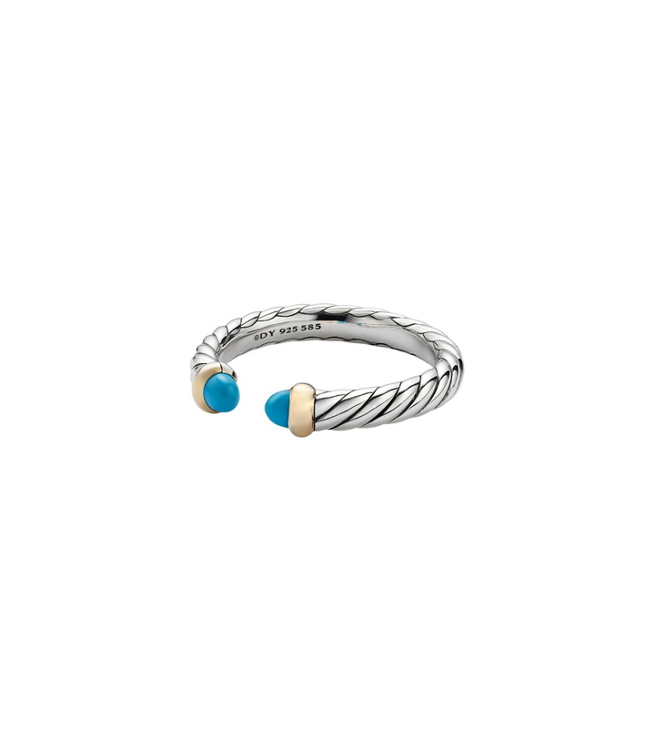 Photo: David Yurman Petite Cable sterling silver ring with turquoises