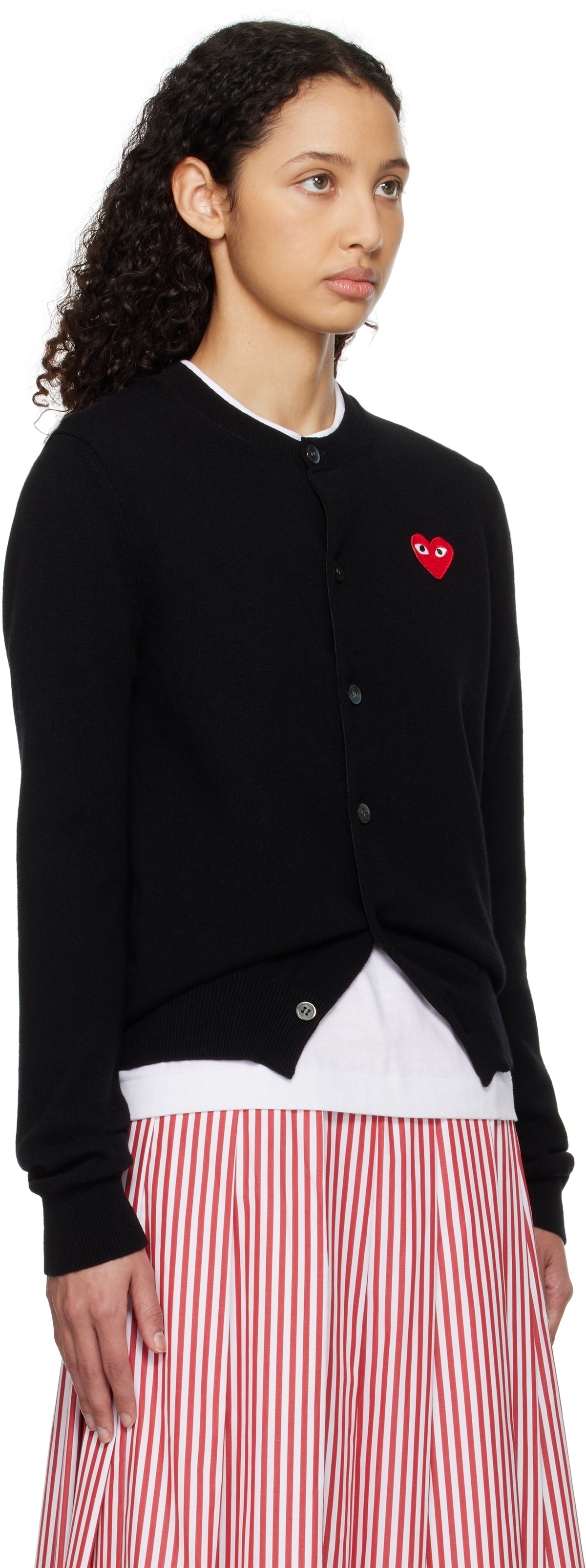 COMME des GARÇONS PLAY Black Red Heart Cardigan