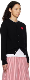 COMME des GARÇONS PLAY Black Red Heart Cardigan