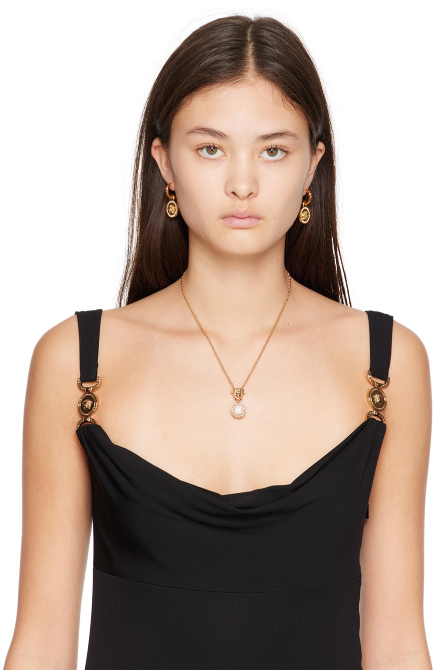 Versace Gold Medusa Crystal Ball Necklace