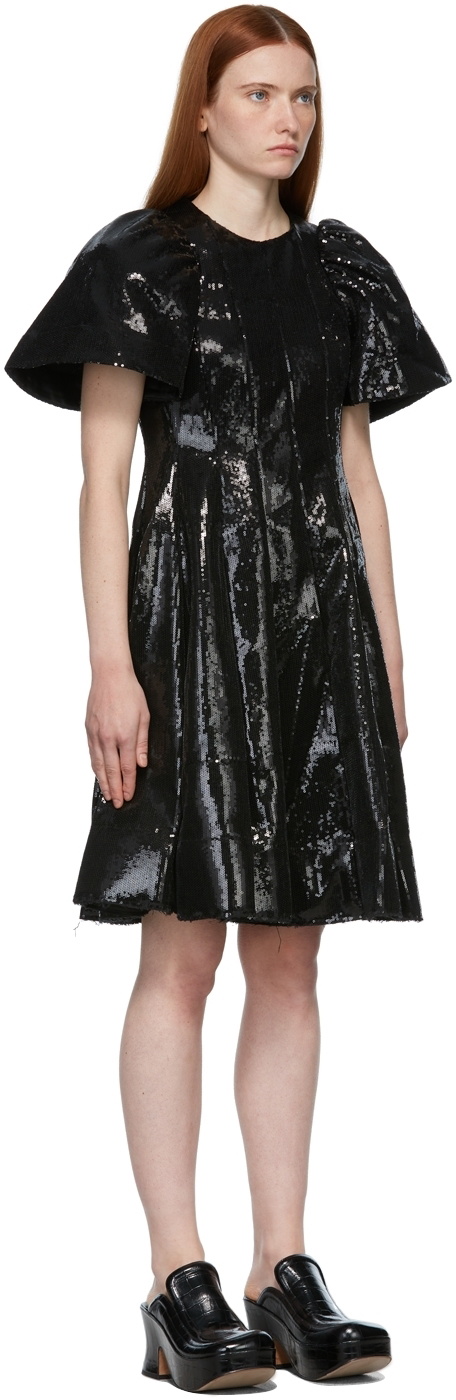 Shushu/Tong Black Sequin Slim Dress