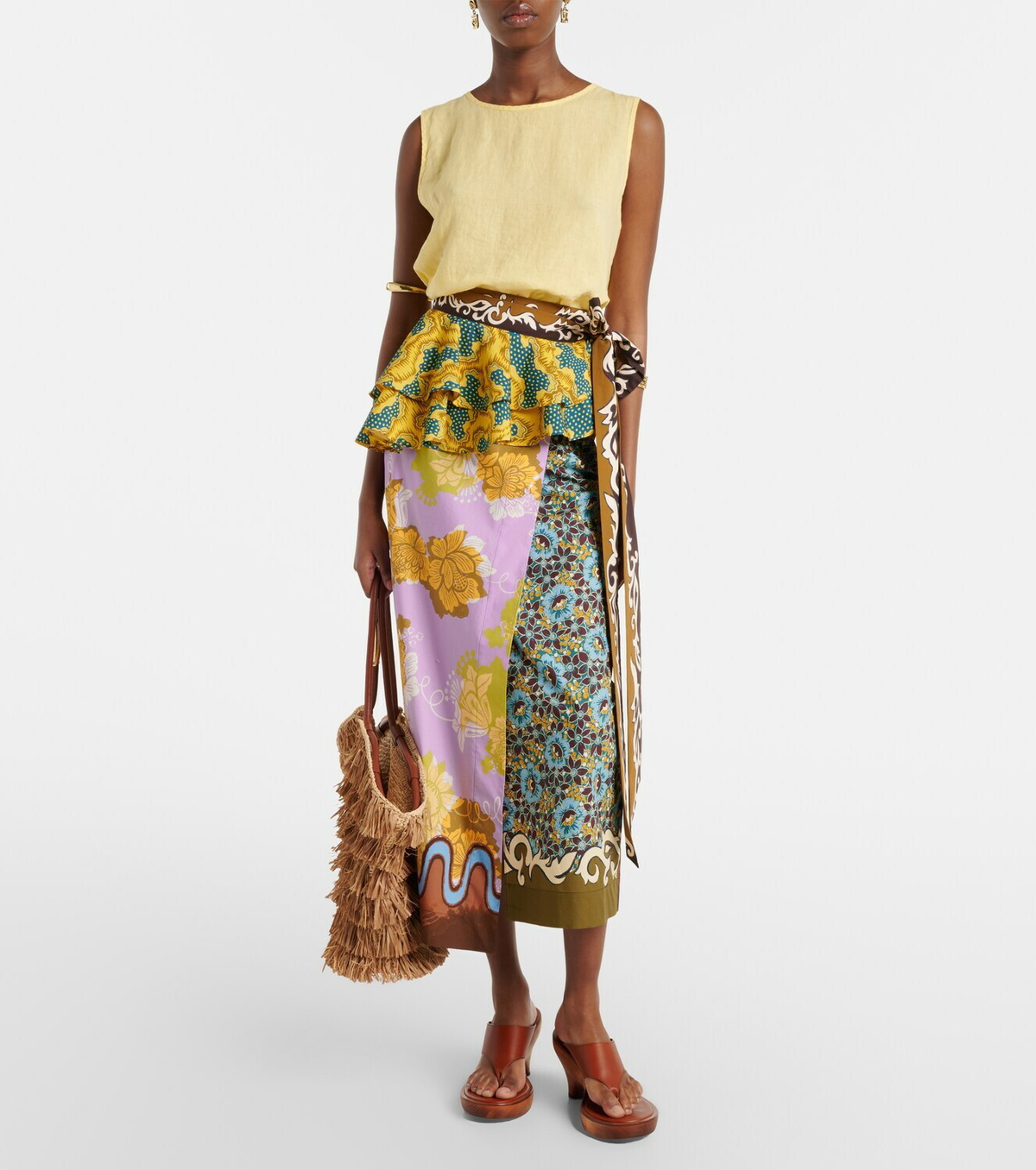Alémais Arnie printed cotton wrap skirt