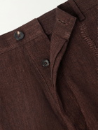 Kartik Research - Rabari Embroidered Straight-Leg Linen Suit Trousers - Brown
