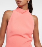 Safiyaa Ratana feather-trimmed crêpe minidress