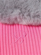 BLUMARINE - Knit Cardigan W/ Faux Fur Collar