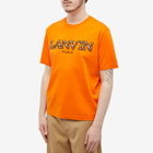 Lanvin Men's Curb Embroidered T-Shirt in Bright Orange