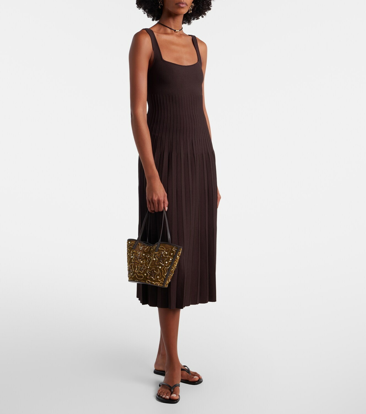 Staud Caro embellished canvas tote bag