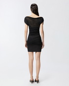 Pinko Mini Dress With Draped Neck Limo Black