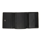 Yohji Yamamoto Black Grained Leather discord Compact Trifold Wallet