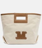 Max Mara Ecru Small canvas tote bag