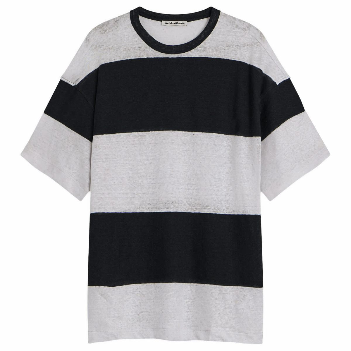 YMC Men's Triple T Shirt in Black/Light Grey