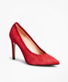 Brooks Brothers Women's Suede Whip-Stitch Point-Toe Pumps Shoes | Red