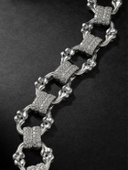 Alex Moss New York - Crushed Bones 14-Karat White Gold Diamond Chain Bracelet - Silver