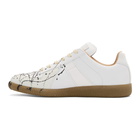 Maison Margiela White and Black Painter Sneakers