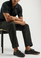 Valentino Vlogo Leather Loafers Black