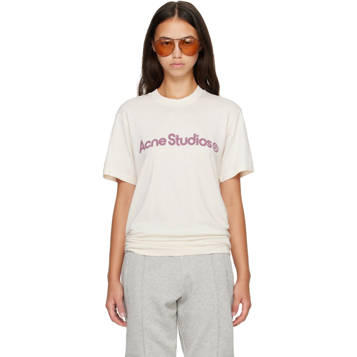 Acne Studios Beige Graphic T-shirt