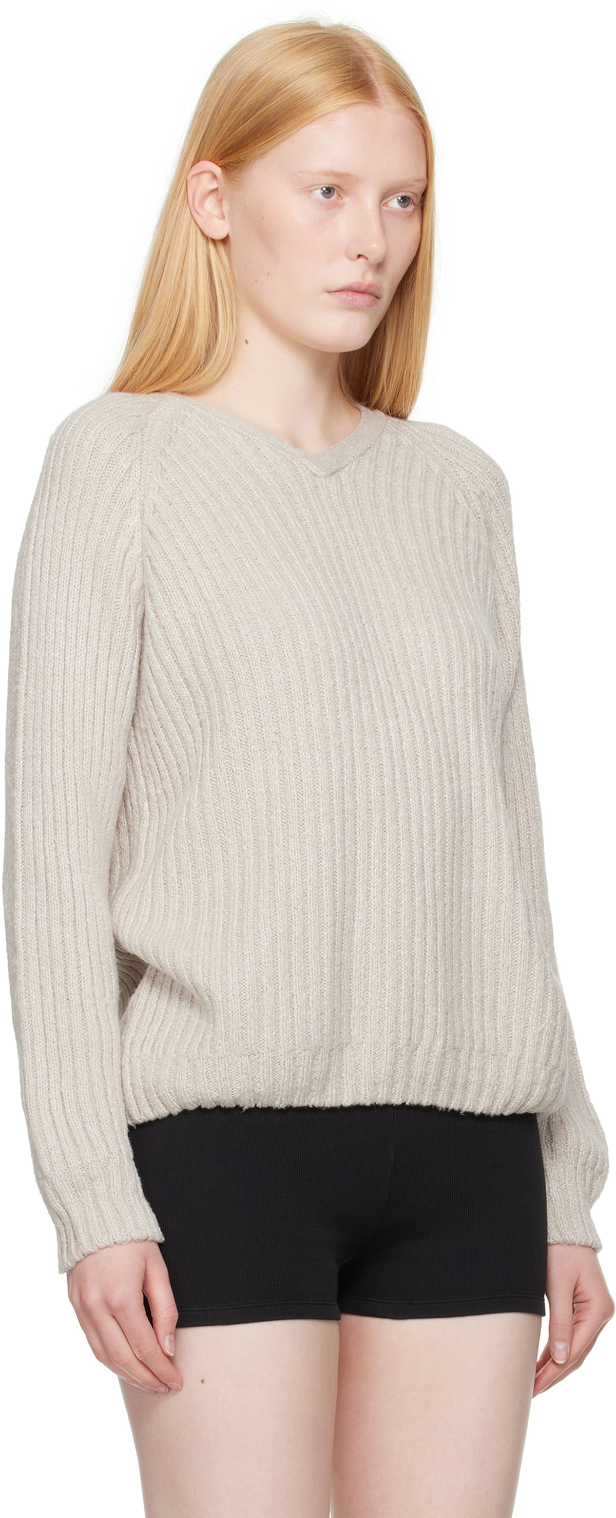 OUR LEGACY Beige Mate V-Neck Sweater Our Legacy