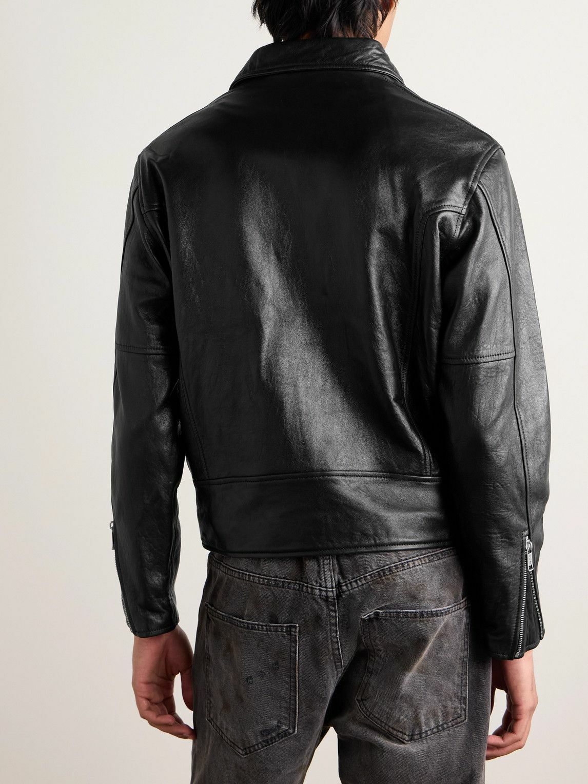 Enfants Riches Déprimés - Television Panelled Leather Jacket - Black