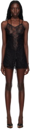KIM SHUI Black Lace-Up Minidress