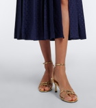 Alessandra Rich Pleated silk jacquard midi dress
