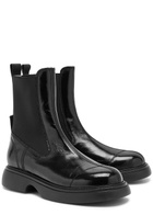 Ganni Patent Faux Leather Chelsea Boots Black