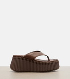 Chloé Nama leather platform thong sandals