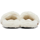 Balenciaga Tan & Off-White Furry Slides