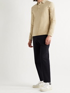 DE BONNE FACTURE - Slim-Fit Mélange Cotton-Terry Polo Shirt - Neutrals