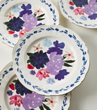 Bitossi Set of 4 floral porcelain dinner plates