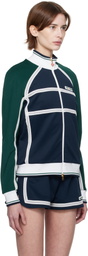 Casablanca Navy & Green Mesh Tape Track Jacket