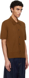 Tiger of Sweden Brown Araawen Merino Wool Knit Polo