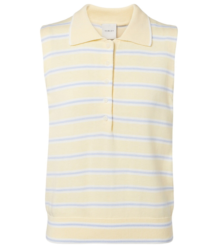 Photo: Varley Rue striped cotton-blend polo shirt