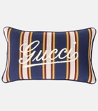 Gucci Logo striped cotton cushion