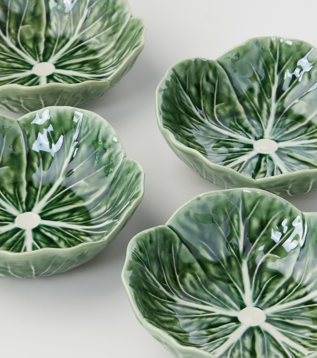 Bordallo Pinheiro Cabbage set of 4 earthenware bowls