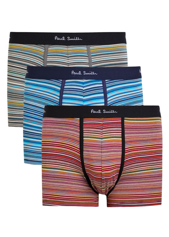 Photo: Paul Smith Striped Stretch-cotton Trunks set of Three Multicoloured