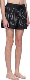 Moschino Black Rubber Logo Swim Shorts
