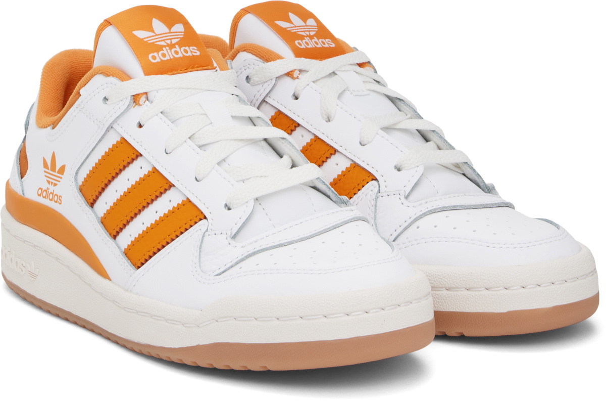 adidas Originals White & Orange Forum Low CL Sneakers adidas Originals