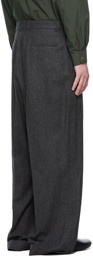 Hed Mayner Grey Cuffed Elongated Trousers