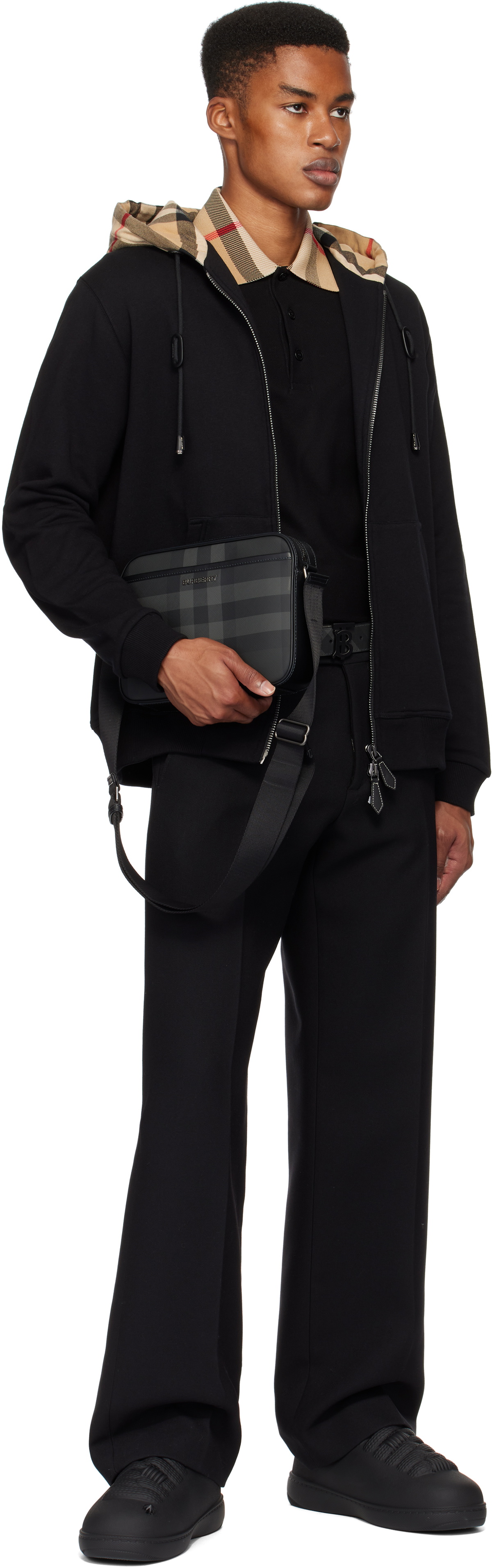 Burberry Gray & Black Muswell Bag
