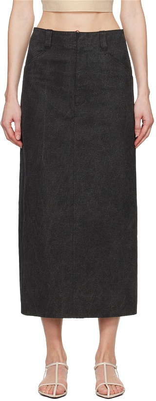 Photo: AURALEE Black Faded Midi Skirt
