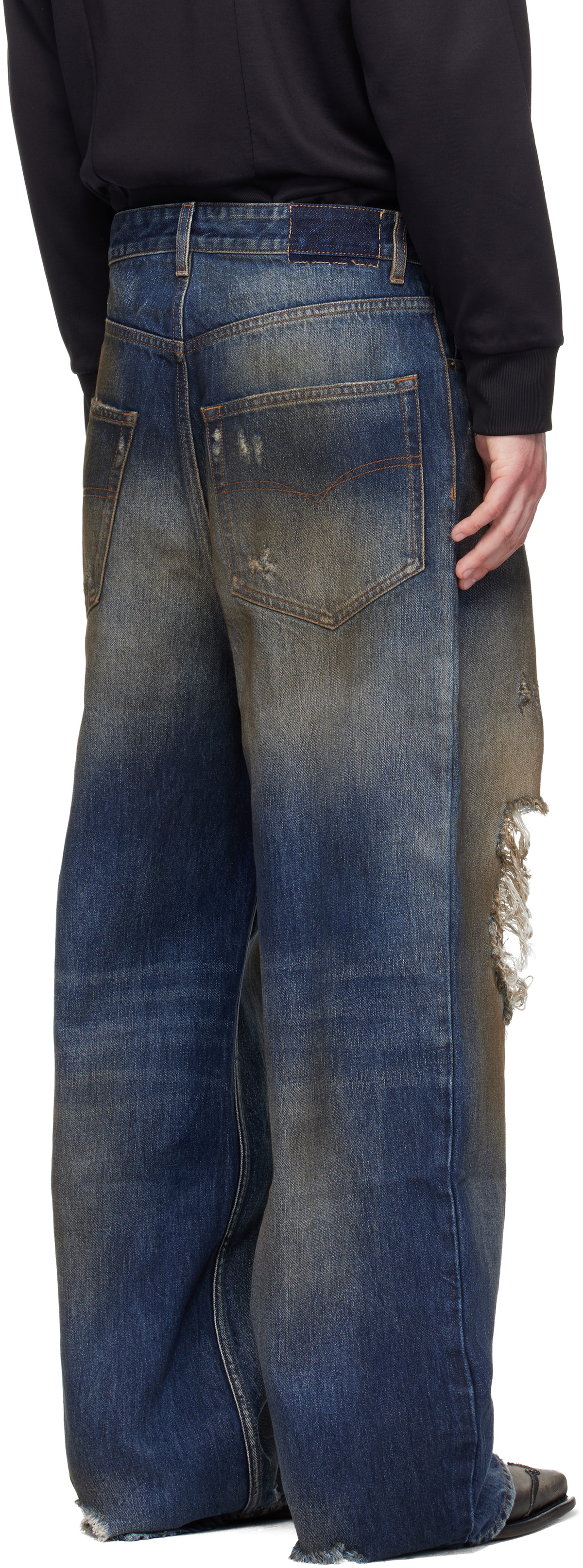 VETEMENTS Blue Trashed Jeans